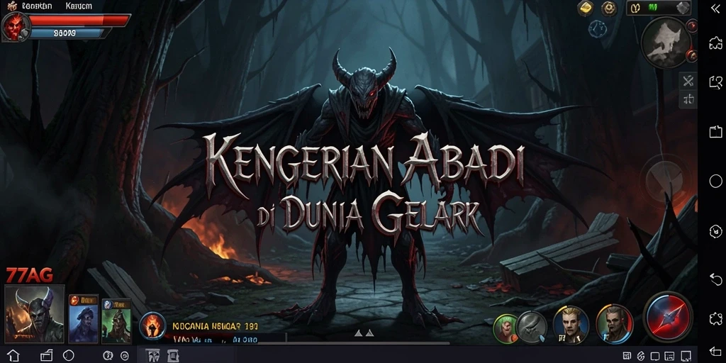 Screenshot menampilkan momen menegangkan dalam gameplay 77AG.