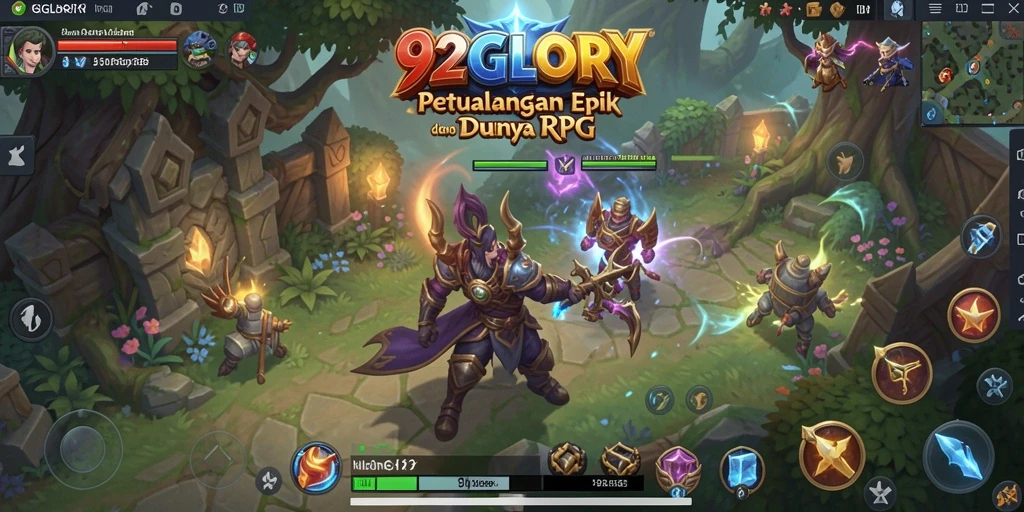 Tampilan gameplay menakjubkan dari 92GLORY memperlihatkan petualangan RPG yang seru.
