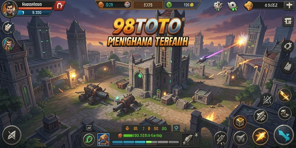 Tampilan gameplay seru dari 98TOTO dalam pertahanan menara.