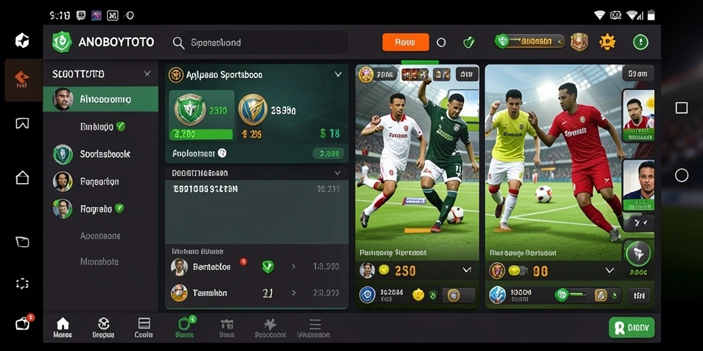 Screenshot gameplay ANOBOYTOTO yang menampilkan taruhan olahraga secara langsung.
