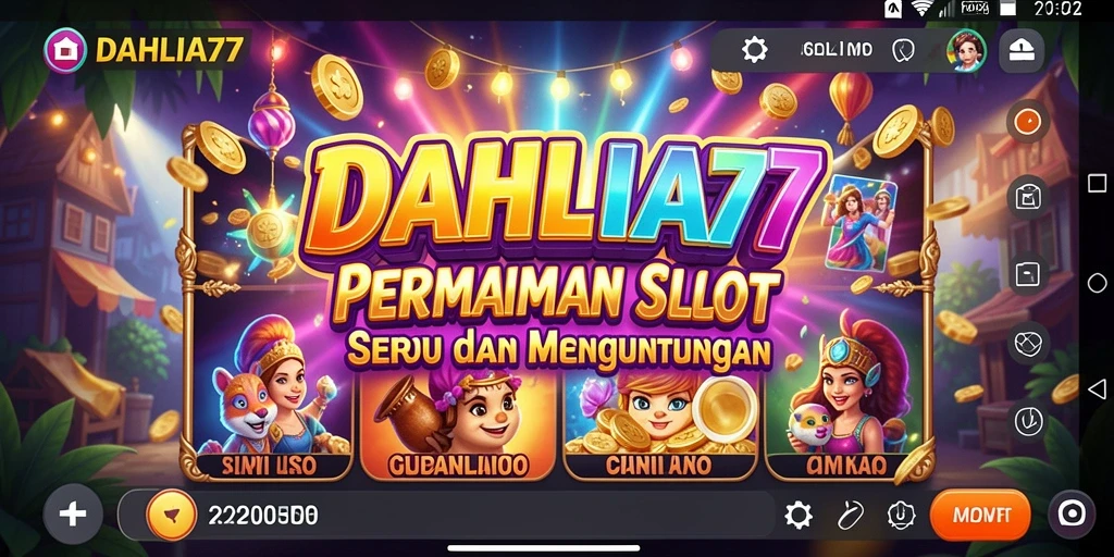 Tampilan gameplay slot DAHLIA77 dengan grafis menarik dan fitur bonus.