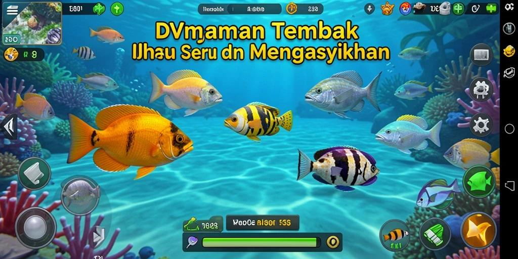 Tangkapan layar dari gameplay Tembak Ikan yang mendebarkan.