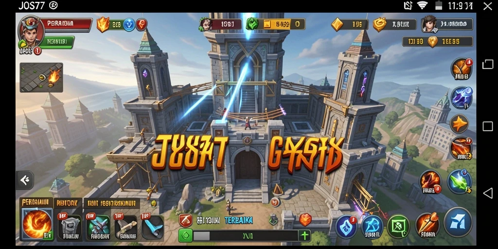 Tampilan gameplay dari JOS77 yang mendebarkan dalam Tower Defense.