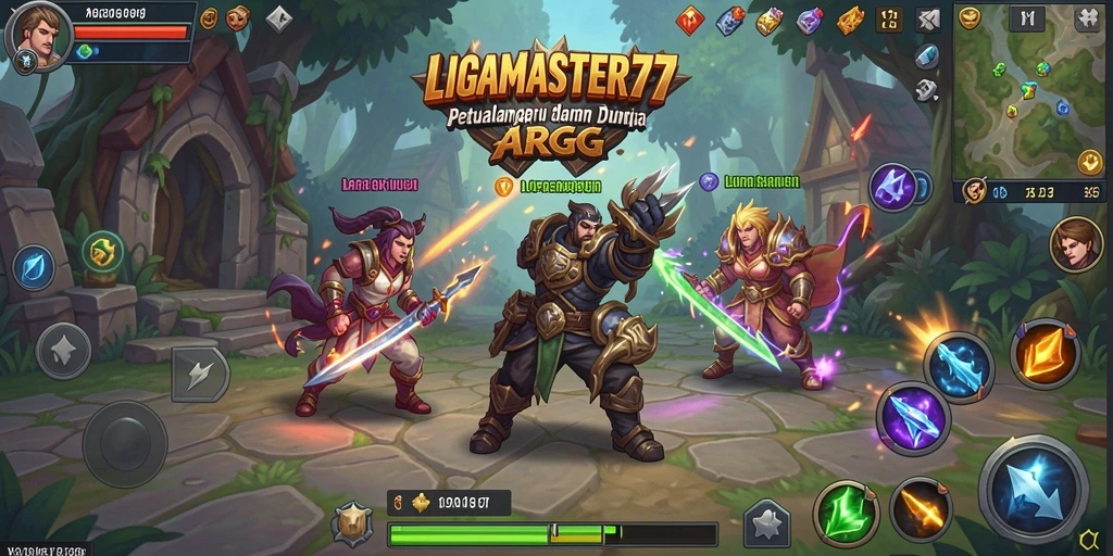 Tangkapan layar menampilkan aksi pertarungan seru di LIGAMASTER77.