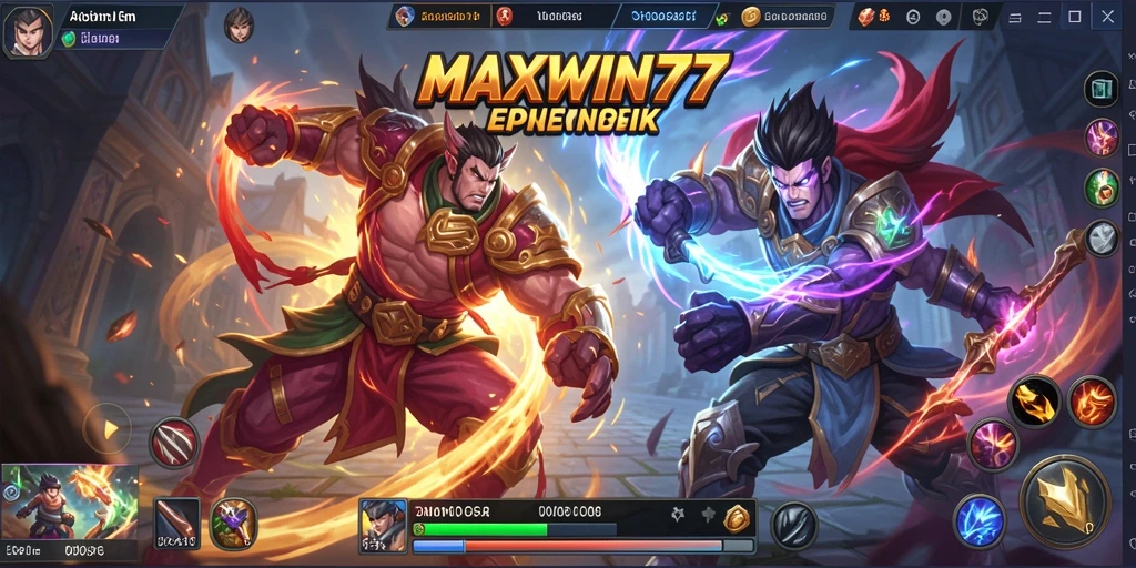 Tampilan gameplay epik dari MAXWIN77 dalam aksi MOBA.
