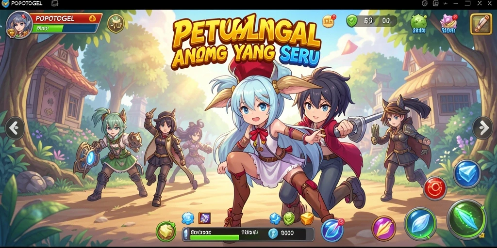 Screenshot utama POPOTOGEL menampilkan aksi seru dari gameplay Anime.