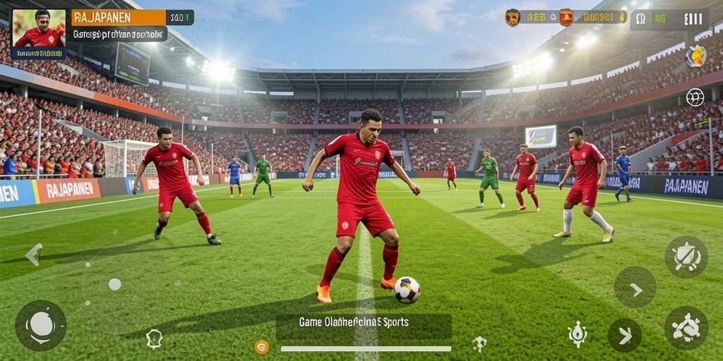 Tampilan seru gameplay RAJAPANEN dengan aksi olahraga yang mendebarkan.