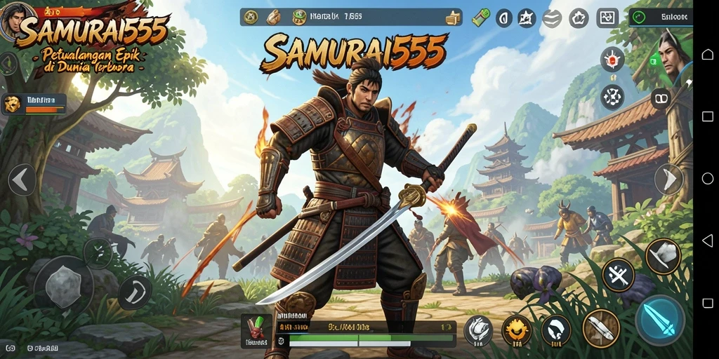 Tangkapan layar gameplay <strong>SAMURAI555</strong> menampilkan aksi seru di dunia terbuka.
