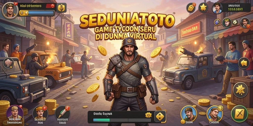 Tampilan gameplay menakjubkan dalam SEDUNIATOTO dengan suasana Tycoon.