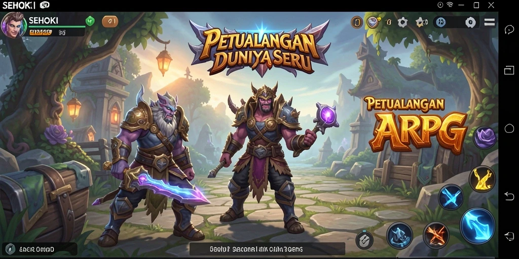 Screenshot gameplay SEHOKI menunjukkan pertarungan epik dan petualangan mendebarkan.