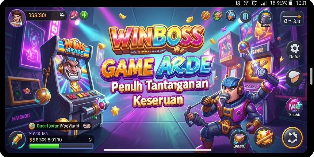Screenshot gameplay WINBOSS menampilkan keseruan level Arcade yang mendebarkan.